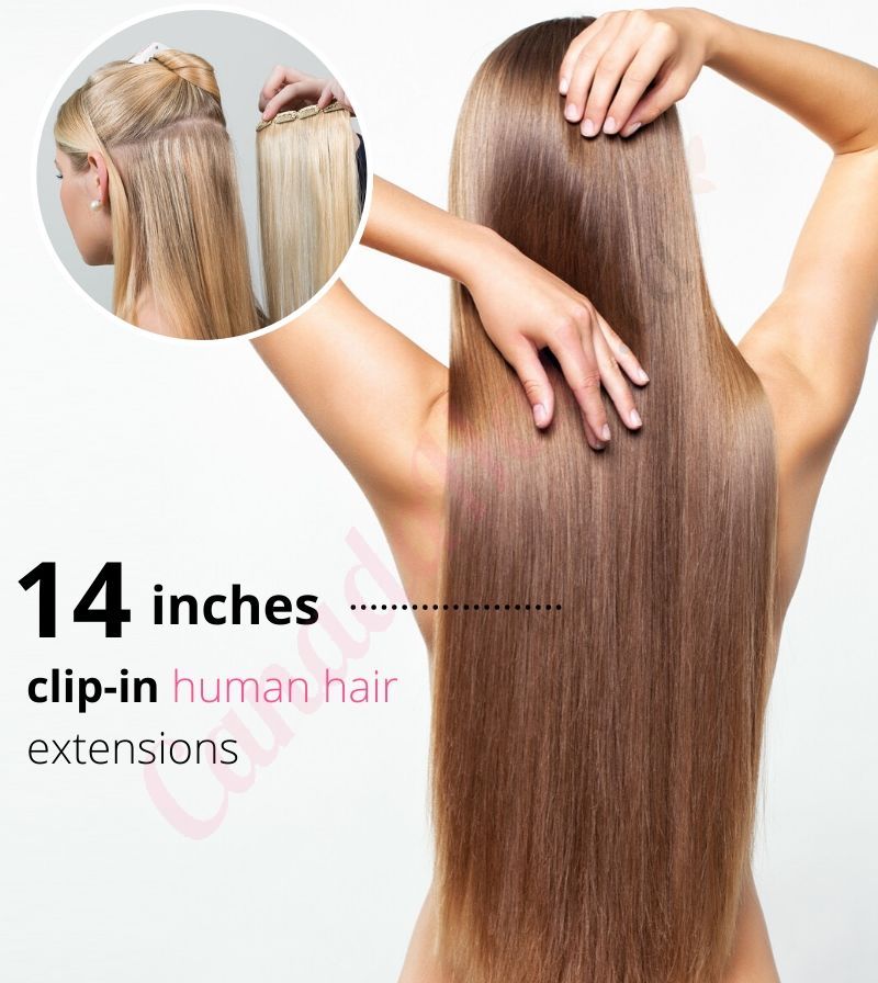 14 inch Clip in hair extensions Real Human Hair 14 inch