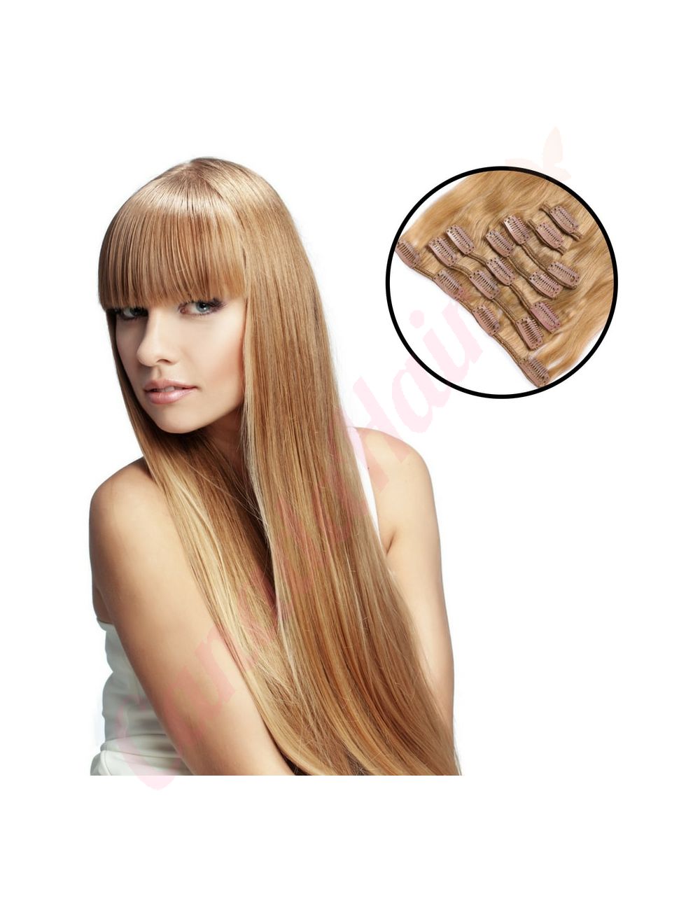 Strawberry Blonde (#27) CLIP IN hair extensions 100% real hair (human hair)
