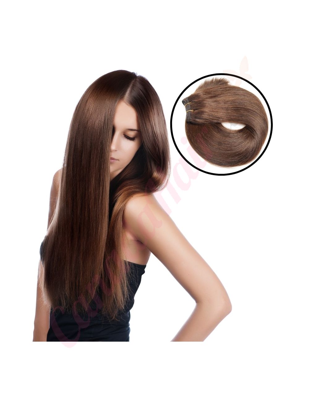 Chocolate Brown (#4) SEW IN HAIR WEFT 100% real hair (human hair)