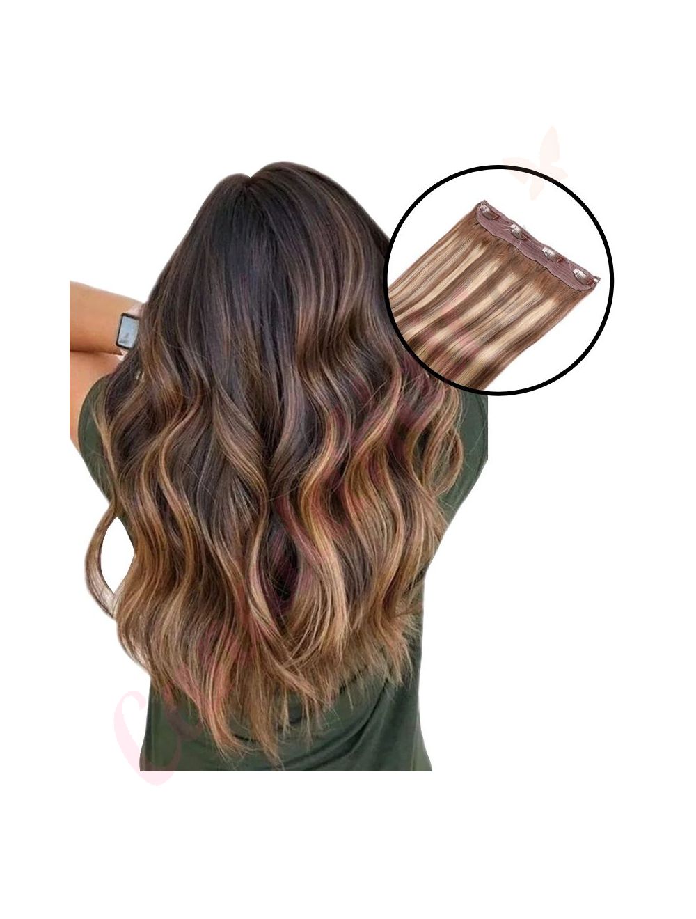 Ombre Balayage Invisible Wire Hair Extensions Real Human Hair Ombre Balayage