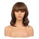 Ophelia - Short Brunette Remy Human Hair Wig 14 Inches Bob Wig With Bang 