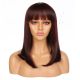 DM1810884-v2 - Short Black & Burgundy Synthetic Hair Wig With Bang 