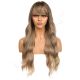 DM2031322-v4 - Long Dark Blonde Highlighted Synthetic Hair Wig With Bang 